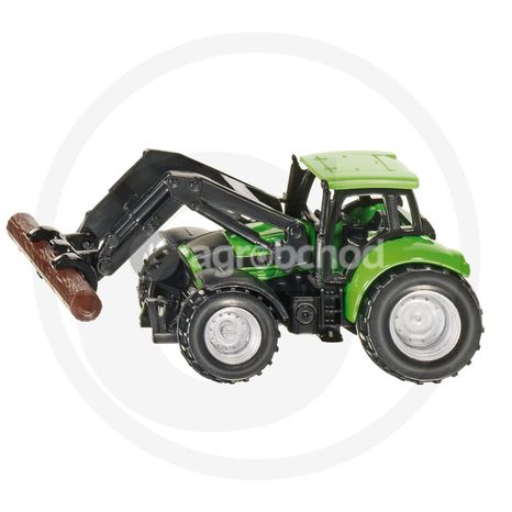 Traktor Siku Deutz s drapákom na polená